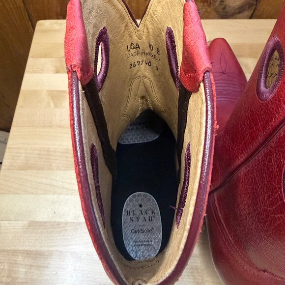 Black Star Matador Leather Boots (Red / Size 10 — Like New) - Picture 9 of 16